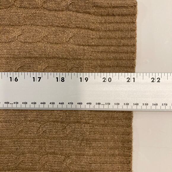 NWOT VINTAGE J CREW Sweater XS Brown Cable Knit Long-Slv Cashmere Angora Wool - Picture 6 of 7